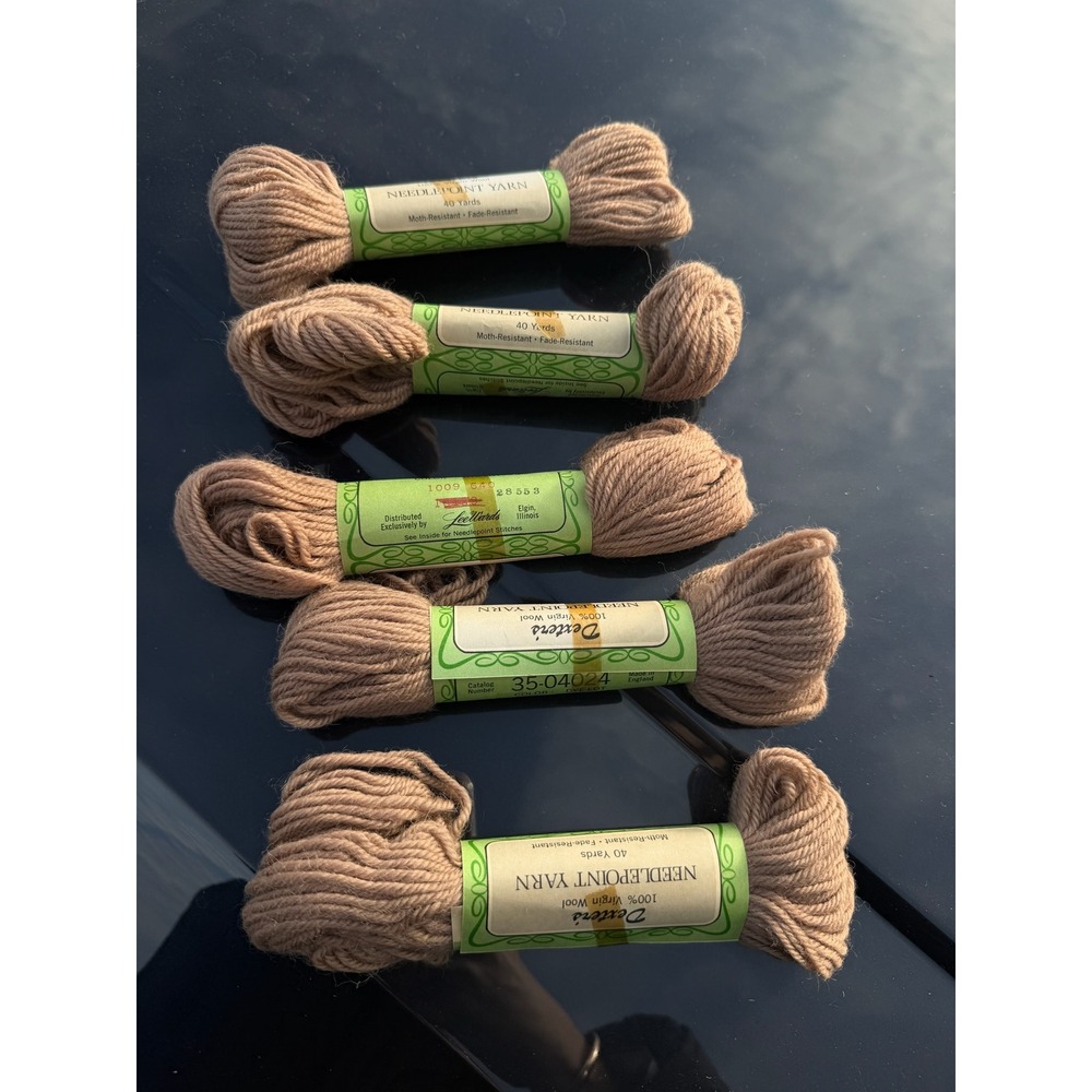 Dexter's Needlepoint Yarn 100% Virgin Wool Tan Brown 40 Yards 5 Skeins 35-04024
